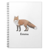 Red Fox Illustration Spiral Bound Notebook Notizblock (Vorderseite)
