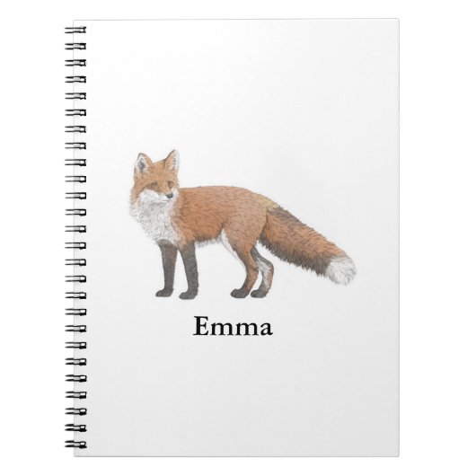 Red Fox Illustration Spiral Bound Notebook Notizblock (Vorderseite)