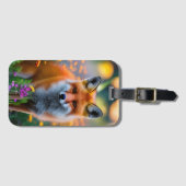 Red Fox im Bereich der Wildblumen Gepäckanhänger (Vorderseite (Horizontal))