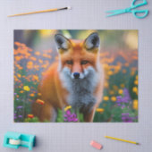 Red Fox im Bereich der Wildblumen Seidenpapier (Basteln)