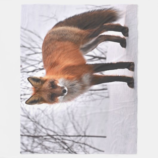 Red Fox im Winter Fleecedecke (Vorderseite)