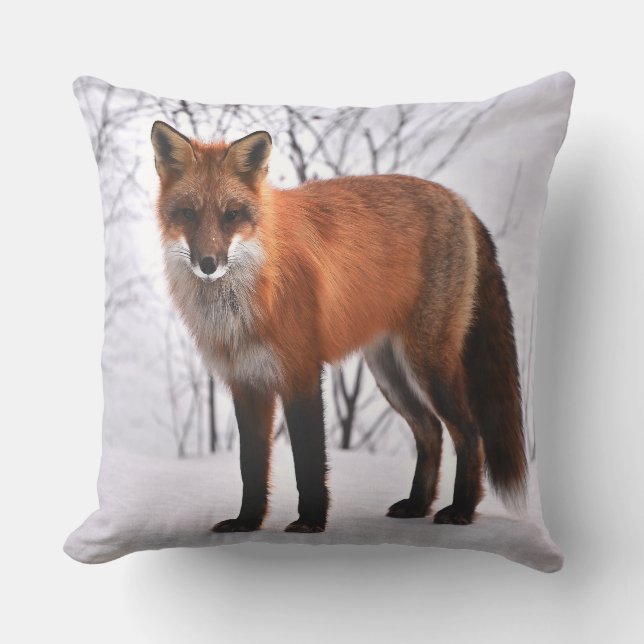 Red Fox im Winter Kissen (Vorderseite)