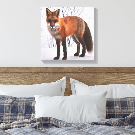 Red Fox im Winter Leinwanddruck (Insitu (Schlafzimmer))