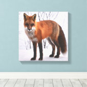 Red Fox im Winter Leinwanddruck (Insitu (Holzboden))