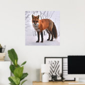 Red Fox im Winter Poster (Heimbüro)