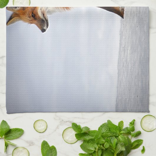 Red Fox im Winterschnee Geschirrtuch (Gefaltet)