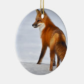 Red Fox im Winterschnee Keramik Ornament (Rechts)