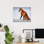 Red Fox im Winterschnee Poster (Heimbüro)