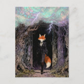 Red Fox in a Suit Forest Thunderstorm Postkarte (Vorderseite)