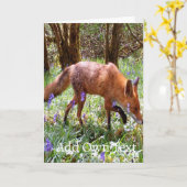 Red Fox in Bluebells Card – Wildlife Red Fox Karte (Gelbe Blume)