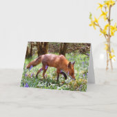 Red Fox in den Bluebells Karte (Gelbe Blume)