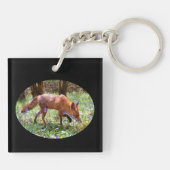 Red Fox in den Bluebells Schlüsselanhänger (Rückseite)