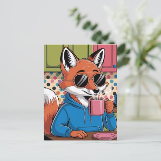 Red Fox in der Küche Postkarte (Stehend Vorderseite)