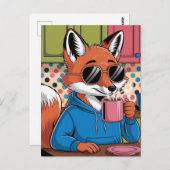 Red Fox in der Küche Postkarte (Vorne/Hinten)
