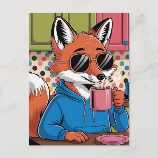 Red Fox in der Küche Postkarte (Vorderseite)