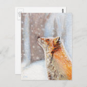 Red Fox in der Schneebildkarte Postkarte (Vorne/Hinten)