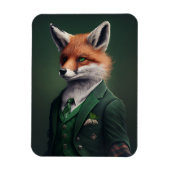 Red Fox in einem Green St. Patrick's Day Anzug Mag Magnet (Vertikal)