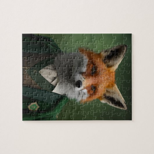 Red Fox in einem grünen Anzug Puzzle (Horizontal)