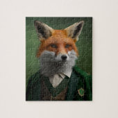 Red Fox in einem grünen Anzug Puzzle (Vertikal)