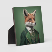Red Fox in einem grünen St. Patrick's Day Anzug Fotoplatte (Vorderseite)