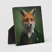 Red Fox in einem grünen St. Patrick's Day Anzug Fotoplatte (Vorderseite)