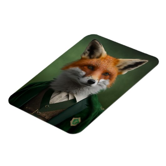 Red Fox in einem grünen St. Patrick's Day Anzug Magnet (Linke Seite)