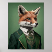 Red Fox in einem grünen St. Patrick's Day Anzug Poster (Vorne)