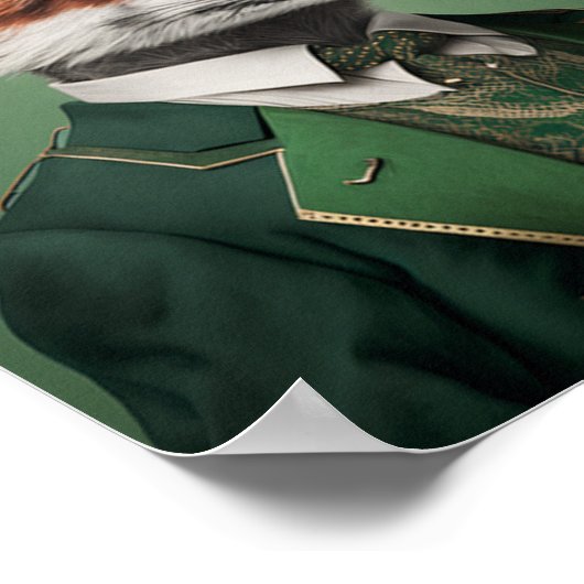 Red Fox in einem grünen St. Patrick's Day Anzug Poster (Ecke)