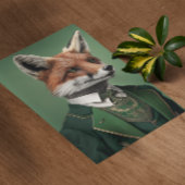 Red Fox in einem grünen St. Patrick's Day Anzug Poster