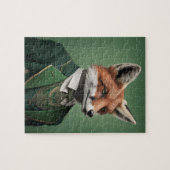 Red Fox in einem grünen St. Patrick's Day Anzug Puzzle (Horizontal)