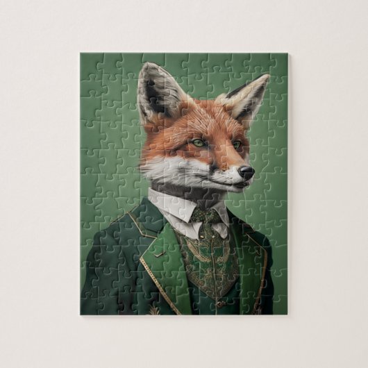 Red Fox in einem grünen St. Patrick's Day Anzug Puzzle (Vertikal)