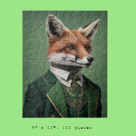 Red Fox in einem grünen St. Patrick's Day Anzug Puzzle<br><div class="desc">AI generierte einen schönen roten Fuchs in einem grünen Anzug für den St. Patrick's Day</div>