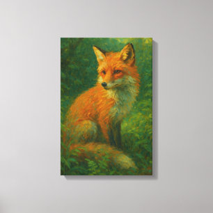 Red Fox in Forest - Naturportrait Leinwanddruck