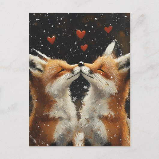 Red Fox in Liebe Postkarte (Vorderseite)