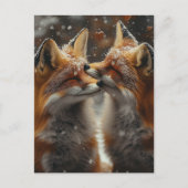 Red Fox in Love Postkarte (Vorderseite)