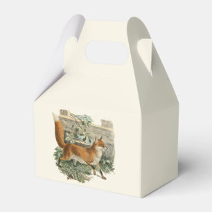 Red Fox in Rustic Country Hütte Illustration Geschenkschachtel