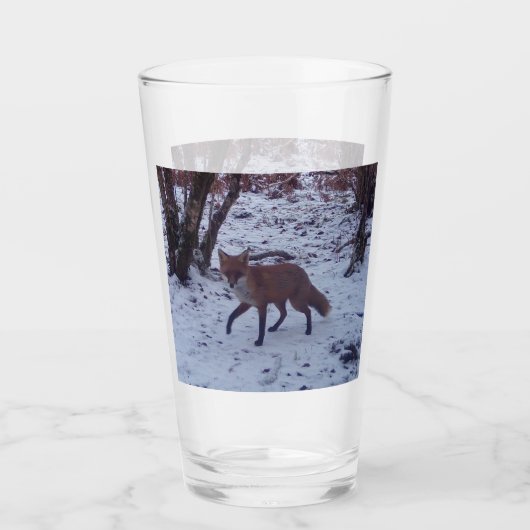 Red Fox in Snow Glas (Vorderseite)