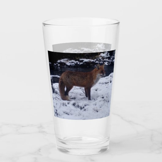 Red Fox in Snow Glas (Vorderseite)