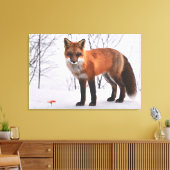 Red Fox in Snow Leinwanddruck (Insitu (Wohnzimmer))