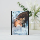 Red Fox in Snow Postkarte (Stehend Vorderseite)