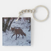 Red Fox in Snow Schlüsselanhänger (Rückseite)