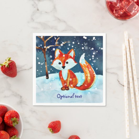 Red Fox in Snow Serviette (Beispiel)