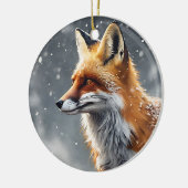Red Fox in Snow Winter Fox Weihnachten Keramik Ornament (Links)