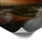 Red fox in winter forest poster (Ecke)