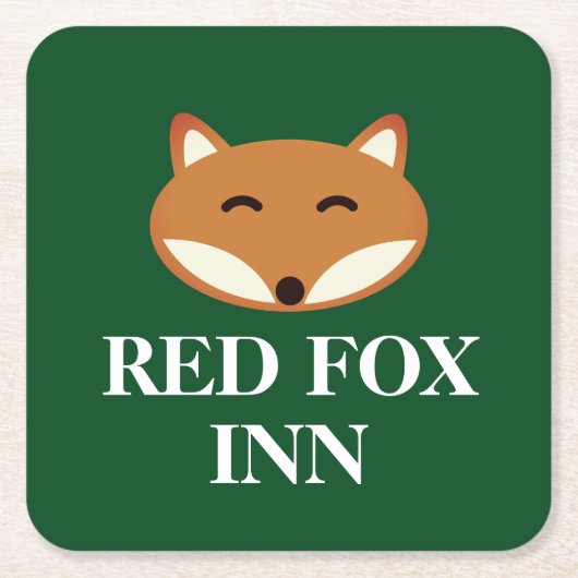 Red Fox Inn Pub benutzerdefinierte Bar Untersetzer (Vorderseite)