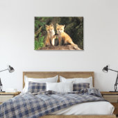 Red Fox Jungtier vor den Vulpes vulpes) Leinwanddruck (Insitu (Schlafzimmer))