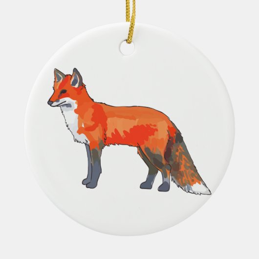 Red Fox Keramik Ornament (Vorne)