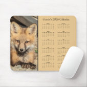 Red Fox Kit - Customizable full year 2025 calendar Mousepad (Mit Mouse)