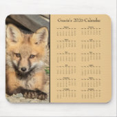 Red Fox Kit - Customizable full year 2025 calendar Mousepad (Vorne)