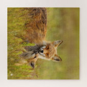 Red Fox Kit für Momma Puzzle (Horizontal)